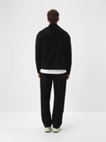 Xint Siyah Pamuk Dokulu Oversize Sweatmont