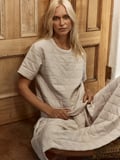 Xint Naturel Kapitone Dokulu Oversize Bluz