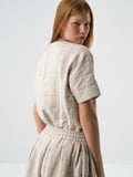 Xint Naturel Kapitone Dokulu Oversize Bluz