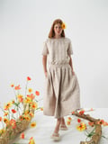 Xint Naturel Kapitone Dokulu Oversize Bluz