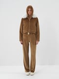 Xint Camel Lüks Dokulu Soft Kadife Oversize Ceket