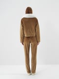 Xint Camel Lüks Dokulu Soft Kadife Oversize Ceket