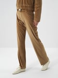 Xint Camel Lüks Dokulu Soft Kadife Oversize Pantolon