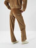 Xint Camel Lüks Dokulu Soft Kadife Oversize Pantolon