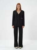 Xint Siyah Esnek Dokulu Regular Fit Pantolon