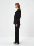 Xint Siyah Esnek Dokulu Regular Fit Pantolon