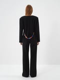 Xint Siyah Esnek Dokulu Regular Fit Pantolon