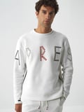 Xint Ekru Pamuk Dokulu Regular Fit Sweatshirt