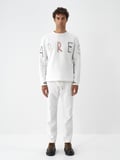 Xint Ekru Pamuk Dokulu Regular Fit Sweatshirt