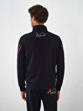 Xint Lacivert Esnek Dokulu Regular Fit Sweatmont