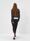 Xint Siyah İpeksi Saten Oversize Etek
