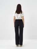 Xint Lacivert Esnek Dokulu Oversize Pantolon