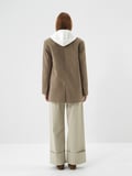 Xint Camel Doğal Yün Dokulu Oversize Ceket