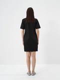 Xint Siyah Esnek Dokulu Regular Fit Elbise