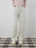 Xint Ekru Kapitone Dokulu Oversize Pantolon