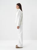 Xint Ekru Pamuk Dokulu Oversize Ceket