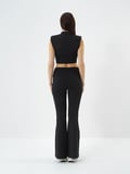 Xint Siyah Esnek Dokulu Regular Fit Bluz