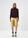 Xint Gold Pamuk Dokulu Oversize Şort