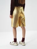 Xint Gold Pamuk Dokulu Oversize Şort