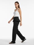 Xint Siyah Pamuk Dokulu Regular Fit Pantolon