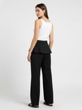 Xint Siyah Pamuk Dokulu Regular Fit Pantolon