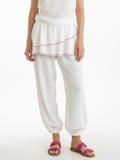 Xint Bej Pamuk Dokulu Oversize Pantolon