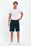 File Şeritli Polyester Erkek Spor Şort