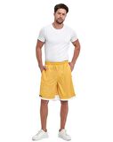 File Şeritli Jakarlı Polyester Erkek Spor Şort