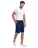File Şeritli Jakarlı Polyester Erkek Spor Şort