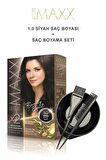 Maxx Deluxe Saç Boyası 1.0 Siyah-Boyama Seti