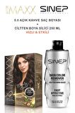 Maxx Deluxe Saç Boyası 5.0 Açık Kahve-Profesyonel Cillten Boya Silici Set