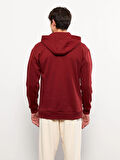 LCW Casual Kırmızı Uzun Kollu Baskılı Erkek Kalın Hoodie