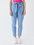 LCW Jeans İNDİGO Beli Lastikli Paperbag Kadın Jean Pantolon