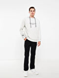 LCW Casual Gri Uzun Kollu Baskılı Erkek Hoodie