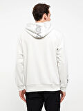 LCW Casual Gri Uzun Kollu Baskılı Erkek Hoodie