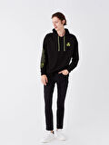 XSIDE Siyah Uzun Kollu Baskılı Erkek Hoodie
