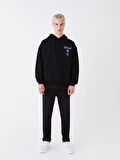 XSIDE Siyah Uzun Kollu Baskılı Erkek Kalın Hoodie