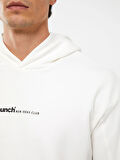 XSIDE Beyaz Uzun Kollu Baskılı Erkek Kalın Hoodie