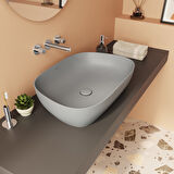 VitrA Outline 5993B476-0016 Çanak Lavabo, TV Şekilli, Mat Taş Gri, 60x40 cm