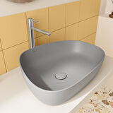 VitrA Outline 5991B476-0016 Çanak Lavabo, TV Şekilli, Mat Taş Gri, 55x43 cm