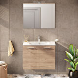 VitrA Ardea 69567 Banyo Dolabı Seti, Kapaklı, 80 cm, Altın Meşe