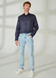 Gmg Fırenze Slim Fit Alttan Britli Yaka Lacivert Erkek Gömlek GU23MSS02012