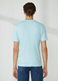 Murphy&Nye Bisiklet Yaka Düz Mavi Erkek T-Shirt EMBOSS T-SHIRT