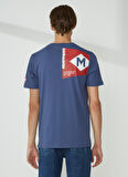 Murphy&Nye Bisiklet Yaka Düz İndigo Erkek T-Shirt FLAG TEE T-SHIRT