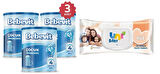 Bebevit 4 Bebek Devam Sütü 400 gr 3 ADET + Uni Baby Aile Islak Mendil 90 Lı 1 ADET