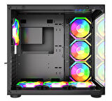 Gametech Prime V3 Tuş Kontrollü RGB 7x120mm Fan Oyuncu (Gaming) Bilgisayar Kasası