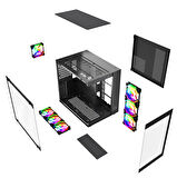 Gametech Prime V3 Tuş Kontrollü RGB 7x120mm Fan Oyuncu (Gaming) Bilgisayar Kasası