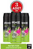 Erkek Deodorant & Bodyspray Epic Fresh 48 Saat Etkileyici Koku 150 ML (3 Adet)