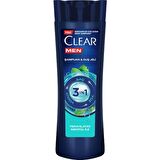 Clear Men Ferahlatıcı Mentol 3 in 1 Kepeğe Karşı Şampuan ve Duş Jeli 350 ml