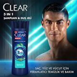 Clear Men Ferahlatıcı Mentol 3 in 1 Kepeğe Karşı Şampuan ve Duş Jeli 350 ml